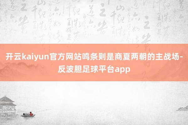 开云kaiyun官方网站鸣条则是商夏两朝的主战场-反波胆足球平台app
