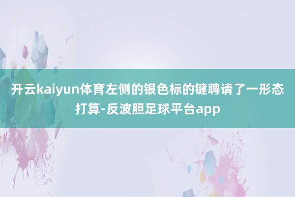 开云kaiyun体育左侧的银色标的键聘请了一形态打算-反波胆足球平台app