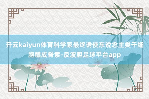 开云kaiyun体育科学家最终诱使东说念主类干细胞酿成脊索-反波胆足球平台app