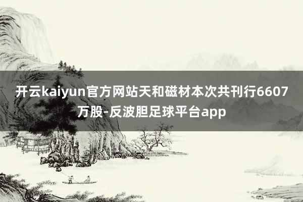 开云kaiyun官方网站　　天和磁材本次共刊行6607万股-反波胆足球平台app