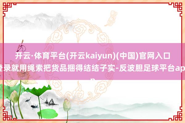 开云·体育平台(开云kaiyun)(中国)官网入口登录就用绳索把货品捆得结结子实-反波胆足球平台app
