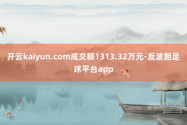 开云kaiyun.com成交额1313.32万元-反波胆足球平台app