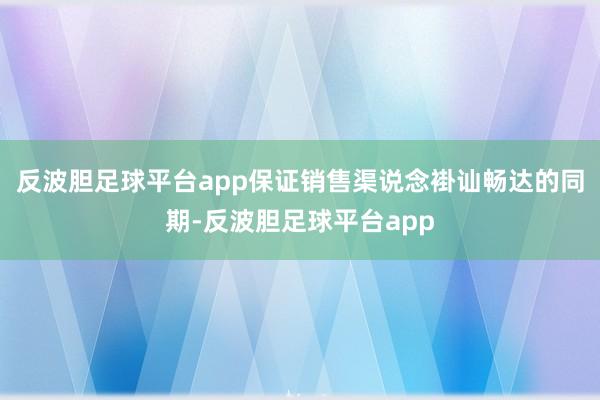 反波胆足球平台app保证销售渠说念褂讪畅达的同期-反波胆足球平台app
