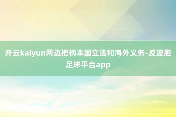 开云kaiyun两边把柄本国立法和海外义务-反波胆足球平台app