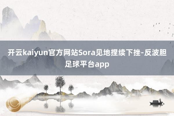 开云kaiyun官方网站Sora见地捏续下挫-反波胆足球平台app