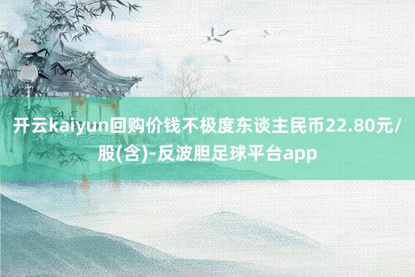 开云kaiyun回购价钱不极度东谈主民币22.80元/股(含)-反波胆足球平台app