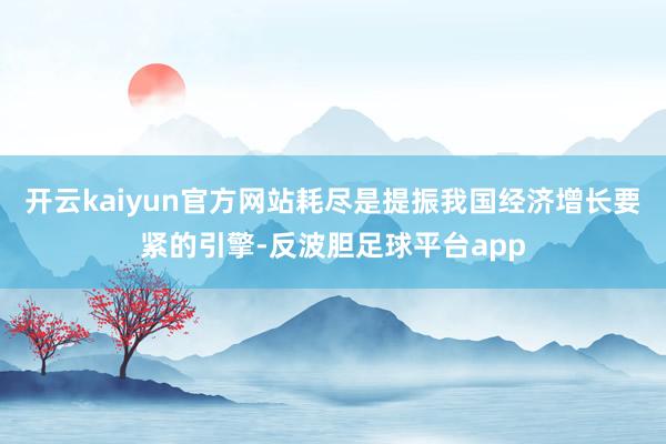 开云kaiyun官方网站耗尽是提振我国经济增长要紧的引擎-反波胆足球平台app
