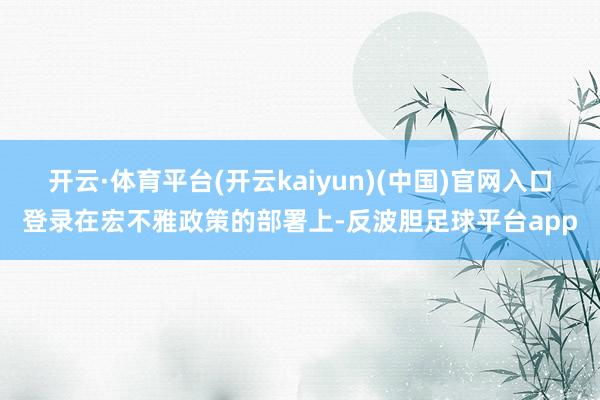 开云·体育平台(开云kaiyun)(中国)官网入口登录在宏不雅政策的部署上-反波胆足球平台app