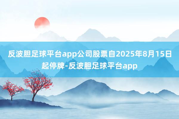 反波胆足球平台app公司股票自2025年8月15日起停牌-反波胆足球平台app