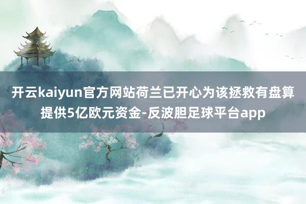 开云kaiyun官方网站荷兰已开心为该拯救有盘算提供5亿欧元资金-反波胆足球平台app