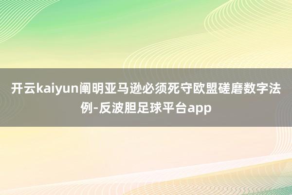 开云kaiyun阐明亚马逊必须死守欧盟磋磨数字法例-反波胆足球平台app
