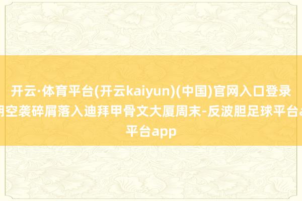 开云·体育平台(开云kaiyun)(中国)官网入口登录 伊朗空袭碎屑落入迪拜甲骨文大厦 周末-反波胆足球平台app