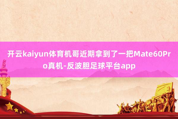 开云kaiyun体育机哥近期拿到了一把Mate60Pro真机-反波胆足球平台app
