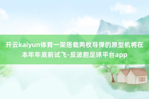 开云kaiyun体育一架搭载两枚导弹的原型机将在本年年底前试飞-反波胆足球平台app
