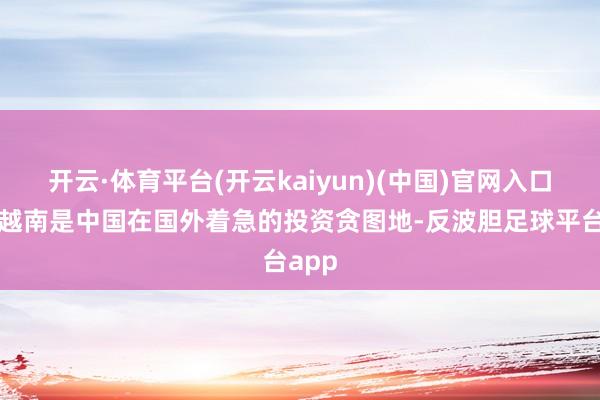 开云·体育平台(开云kaiyun)(中国)官网入口登录越南是中国在国外着急的投资贪图地-反波胆足球平台app