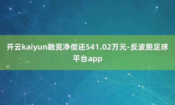 开云kaiyun融资净偿还541.02万元-反波胆足球平台app