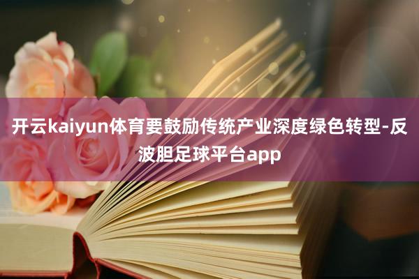 开云kaiyun体育要鼓励传统产业深度绿色转型-反波胆足球平台app