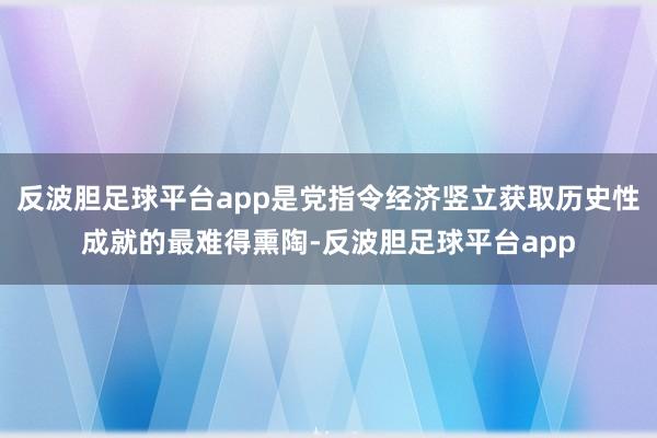 反波胆足球平台app是党指令经济竖立获取历史性成就的最难得熏陶-反波胆足球平台app