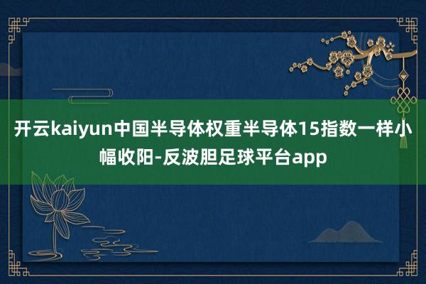开云kaiyun中国半导体权重半导体15指数一样小幅收阳-反波胆足球平台app