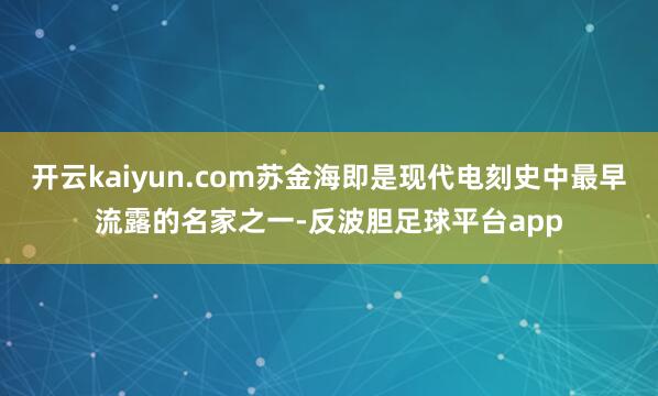 开云kaiyun.com苏金海即是现代电刻史中最早流露的名家之一-反波胆足球平台app