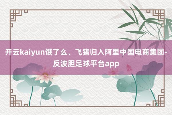 开云kaiyun饿了么、飞猪归入阿里中国电商集团-反波胆足球平台app