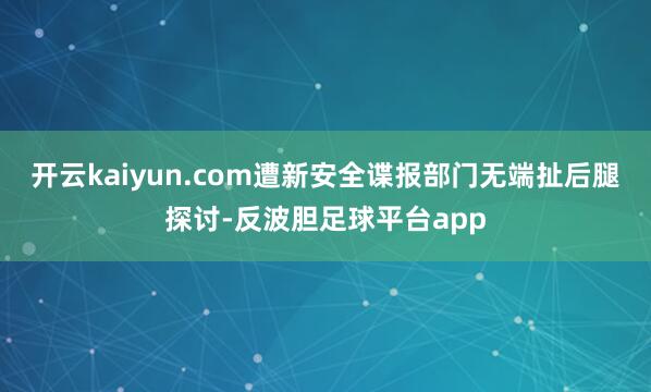 开云kaiyun.com遭新安全谍报部门无端扯后腿探讨-反波胆足球平台app